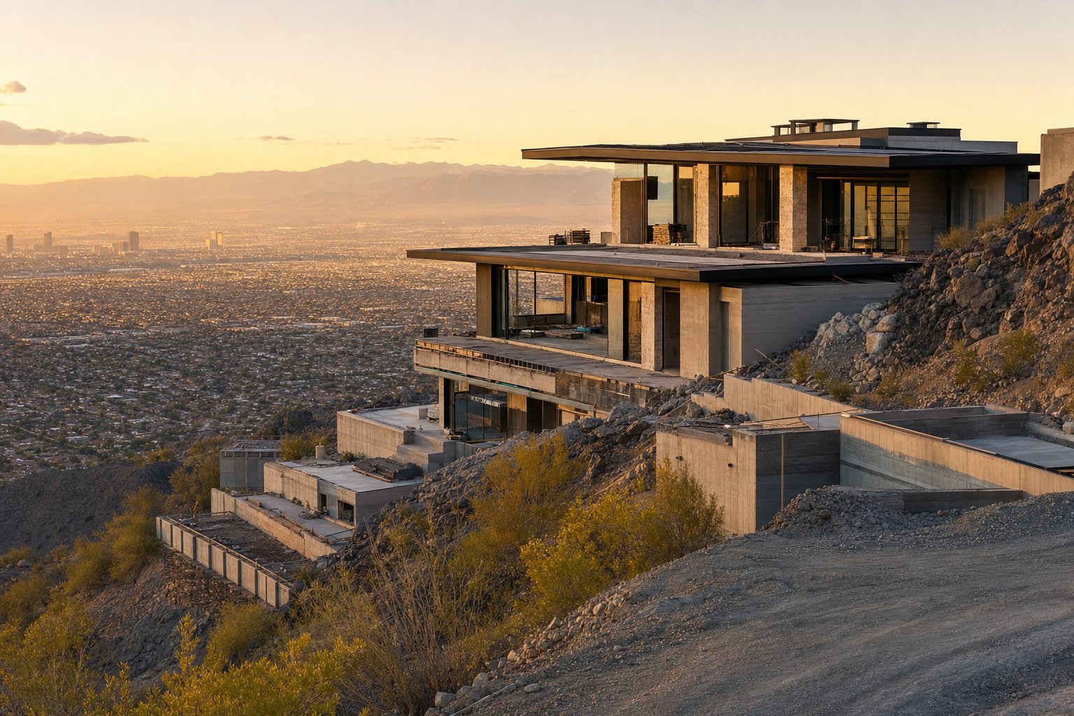 Luxury and custom homes: hillside lots and guard-gated communities construction in the Las Vegas Valley